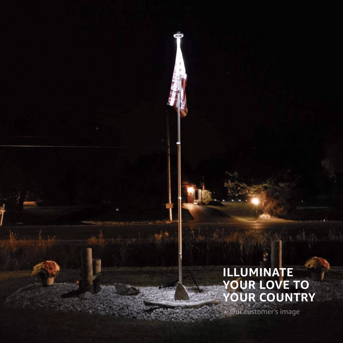 Solar Flag Light - Bright all night LED Flag Pole Light – Deneve
