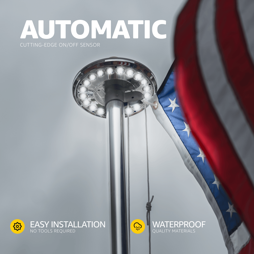 Vont solar flagpole shop light